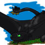 Toothless takes off