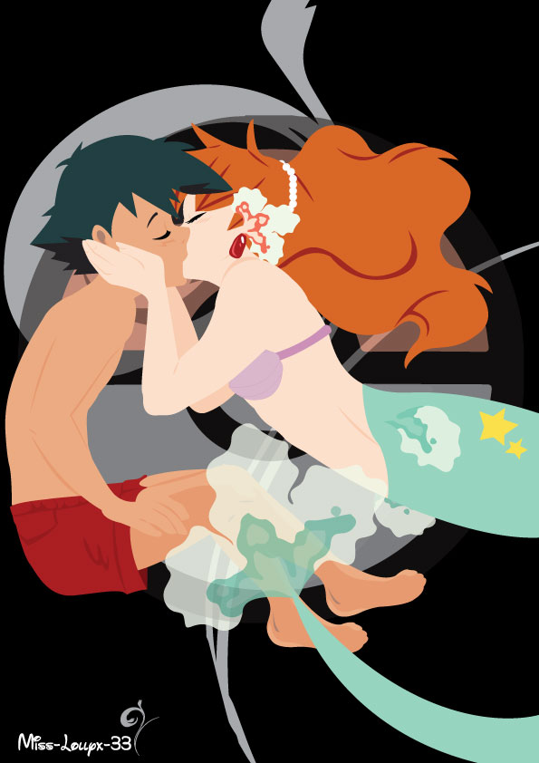 Pokemon Ash x Misty ~ kiss underwater