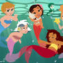 Moana and her friends Little Mermaid Version