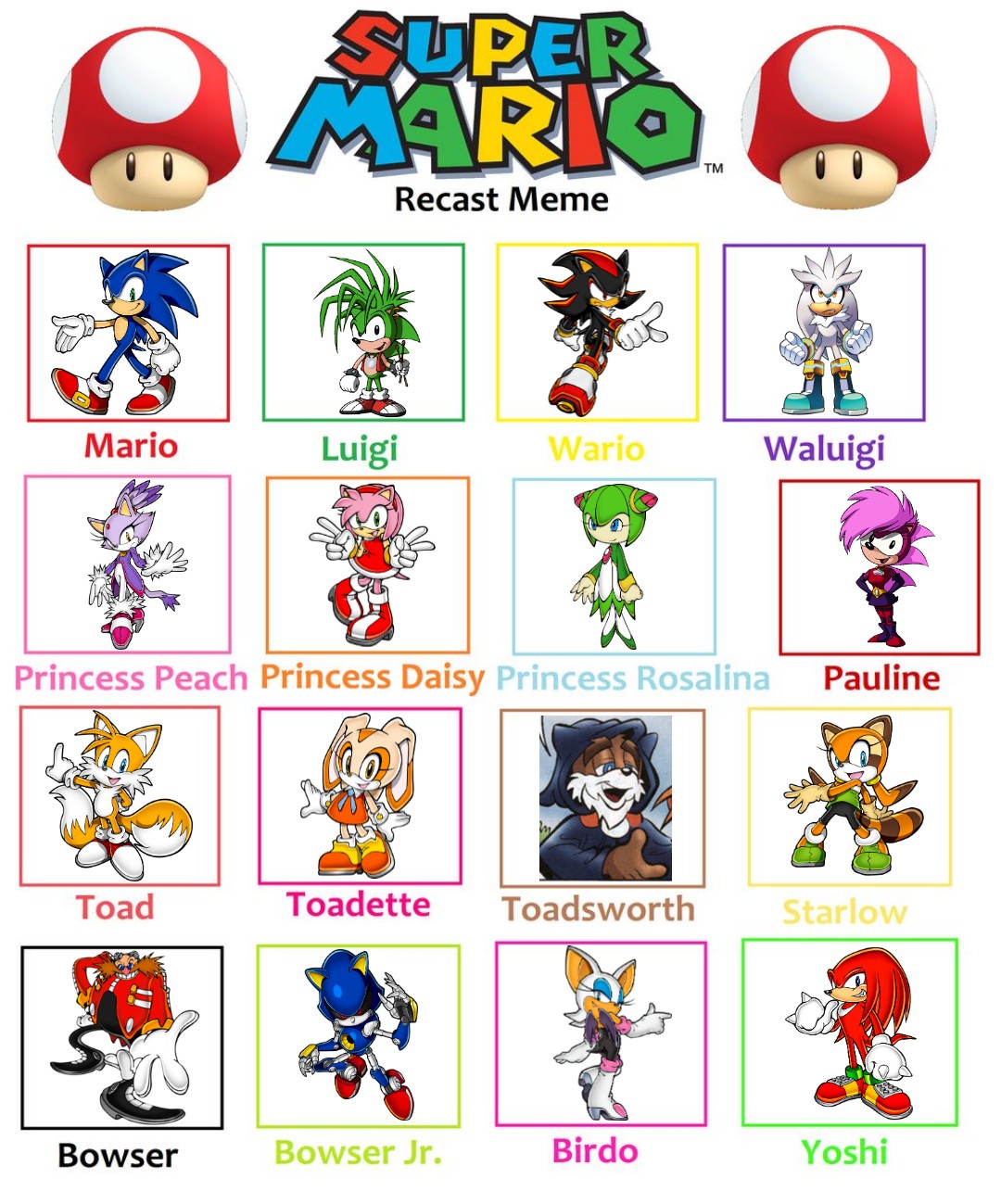 mario and sonic characters names