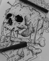 Skull artwork for metal band from Germany