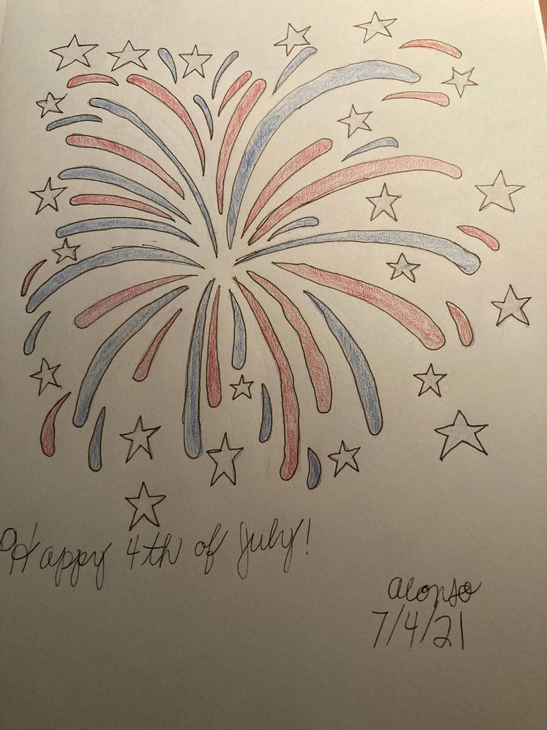 My Exploding Fireworks drawing by PeruAlonso on DeviantArt