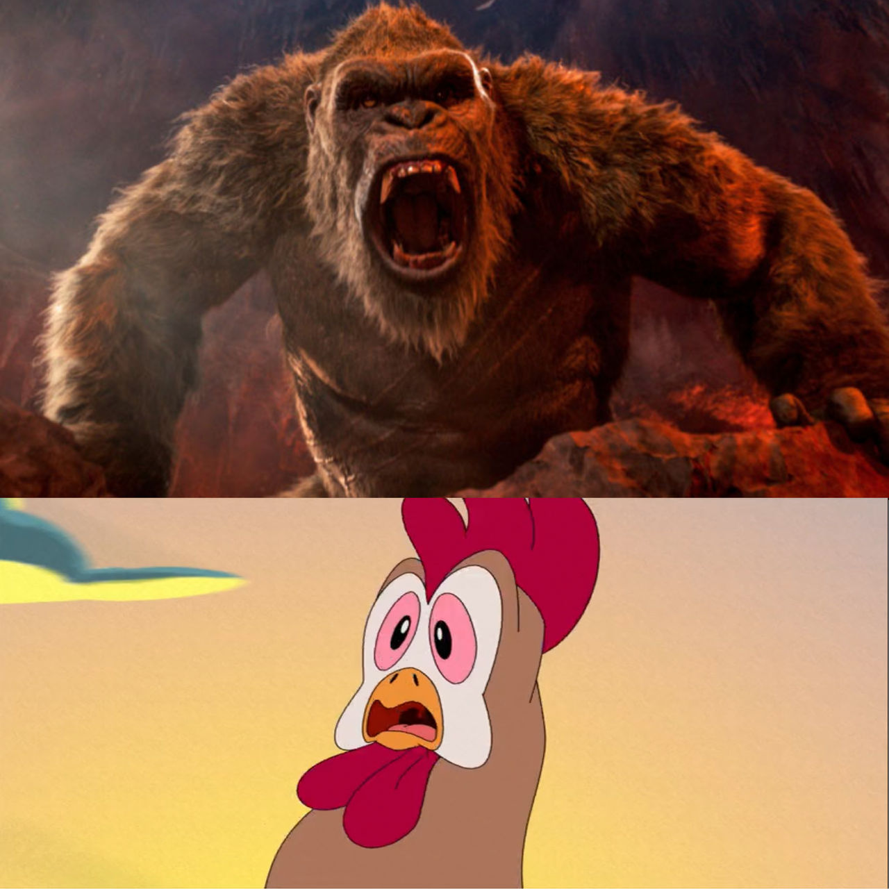 Kong scares Chicken Boo by PeruAlonso on DeviantArt