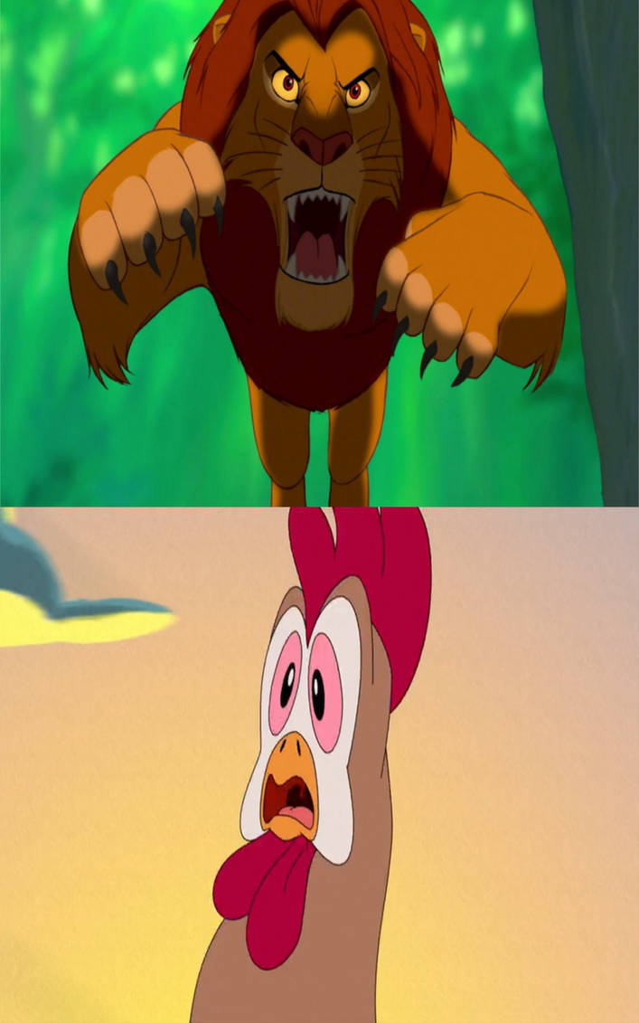 Chicken Simba Simba attacks Chicken Boo by PeruAlonso on DeviantArt