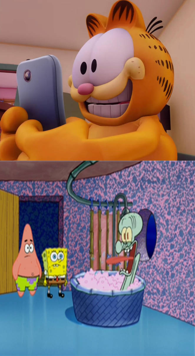 Garfield films Squidward screaming by PeruAlonso on DeviantArt