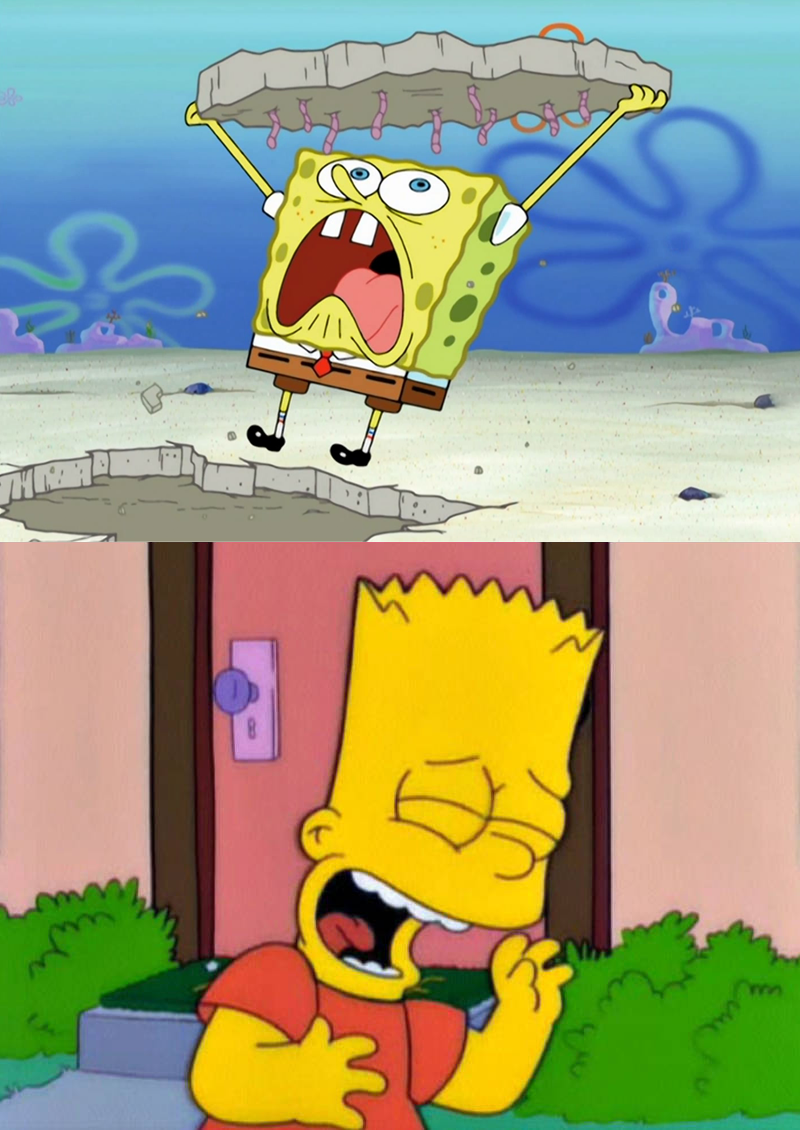 Bart laughs at SpongeBob's meltdown by PeruAlonso on DeviantArt