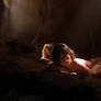 Mowgli waking up in his wolf den
