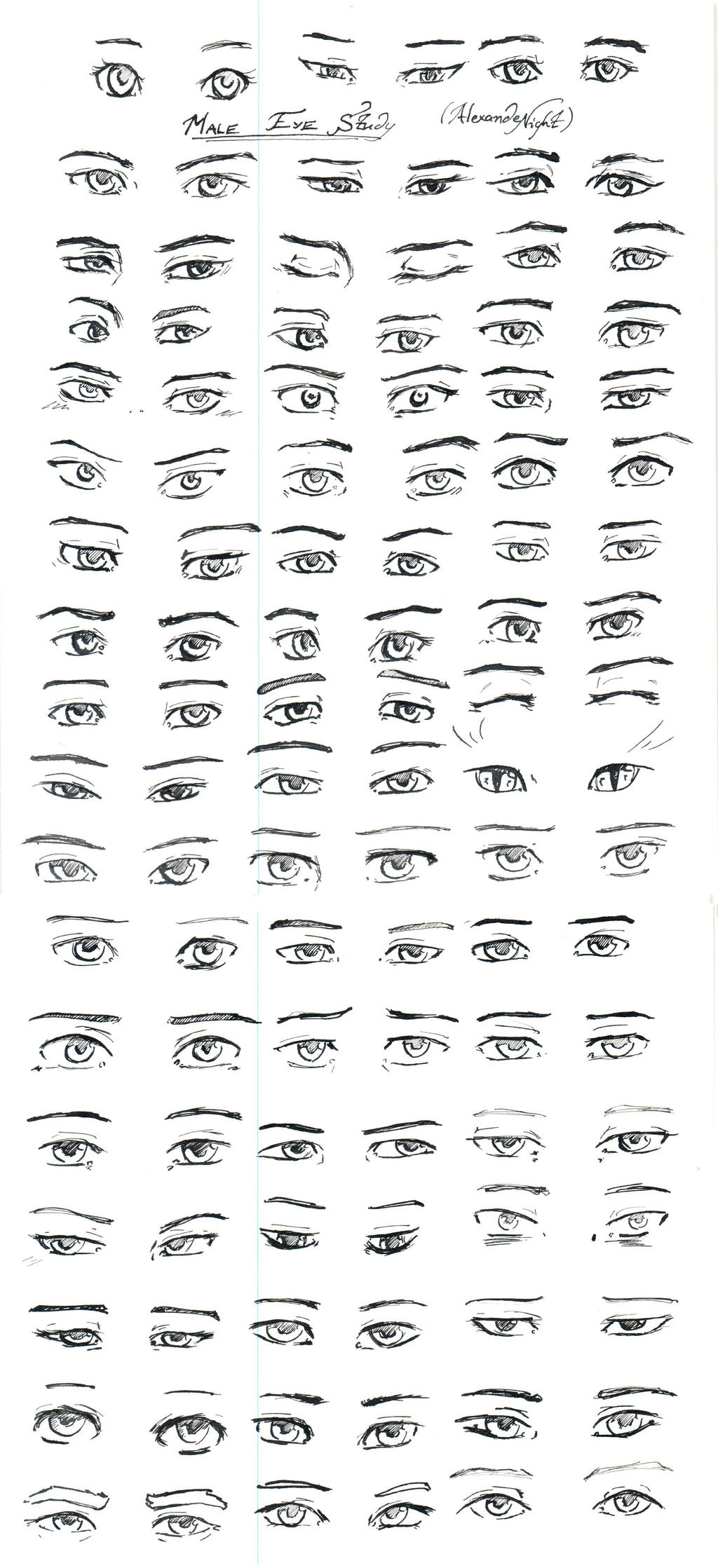 Male anime eye study