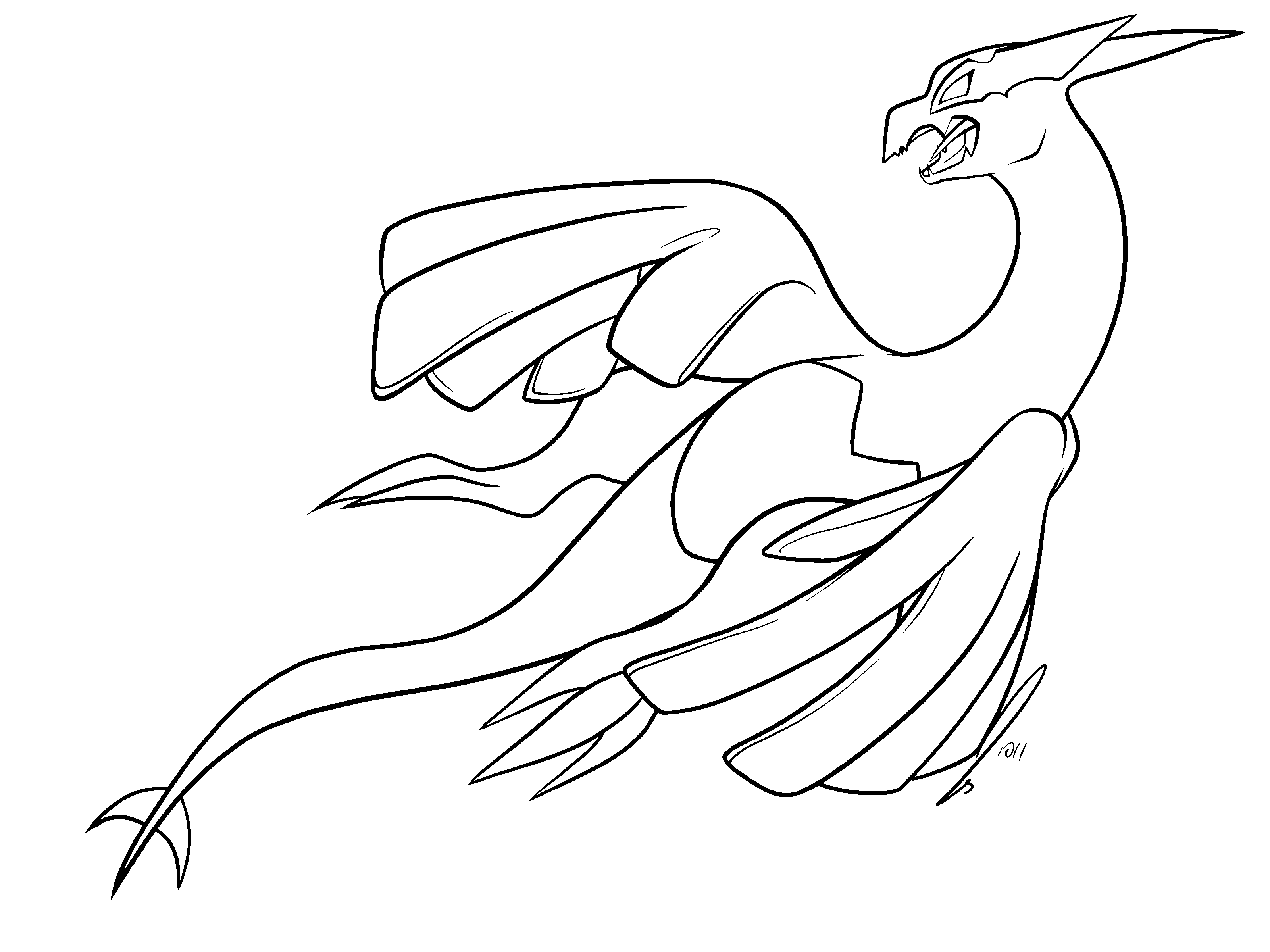 Sombra Lugia para colorir