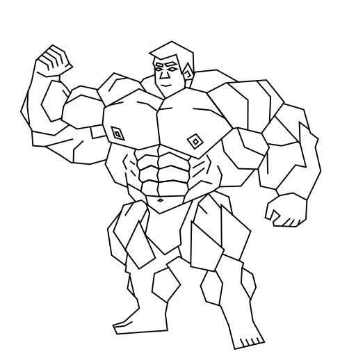 Angular Muscle Man Lineart by brensartgym on DeviantArt