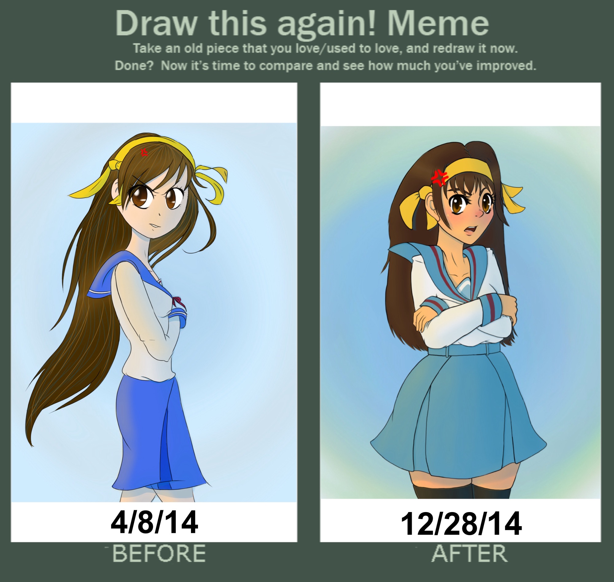 Draw Again Meme: Haruhi Suzumiya