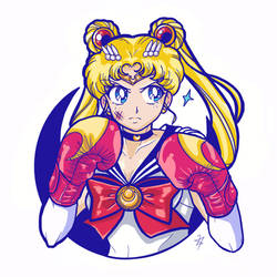 Blue Scale Boxer Sailor Moon bow by SailorInky