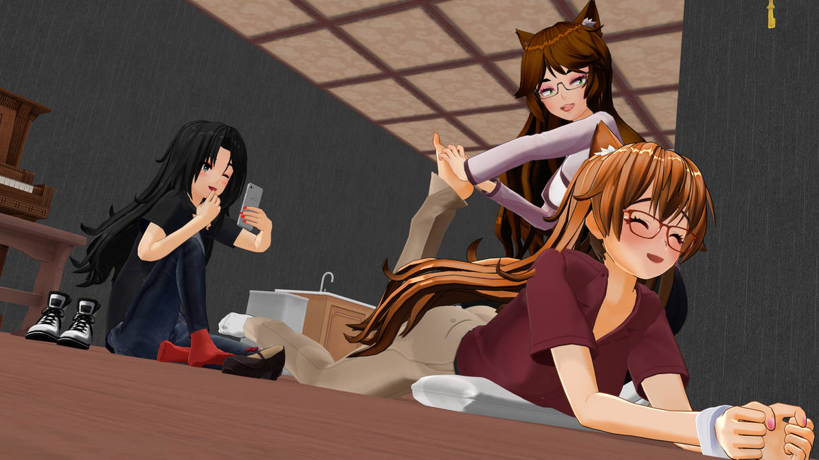 Tickling Emika with Luna and Chiya (Socks Version) by
