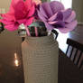 Paper Flowers in Rope Vase