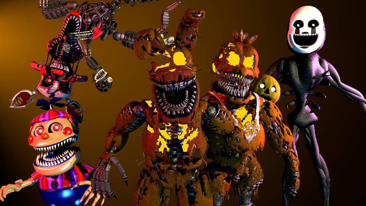 FNAF4-Nightmare Animatronics - Happy Halloween! From us Nightmares! Be sure  to Check out the gameplays of the Halloween Edition for FNAF4! It's  Awesome!!! :D