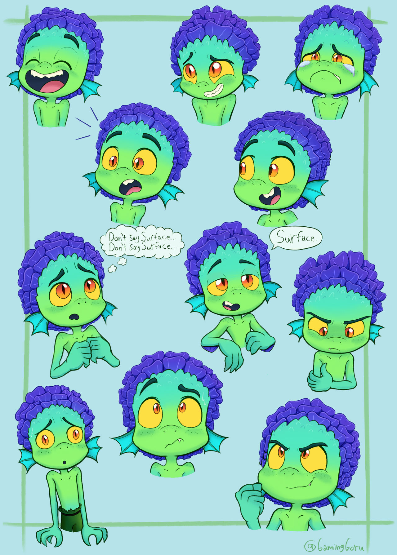 Sea Monster Luca Doodles : . by GamingGoru on DeviantArt