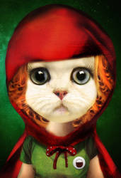 Red riding cat