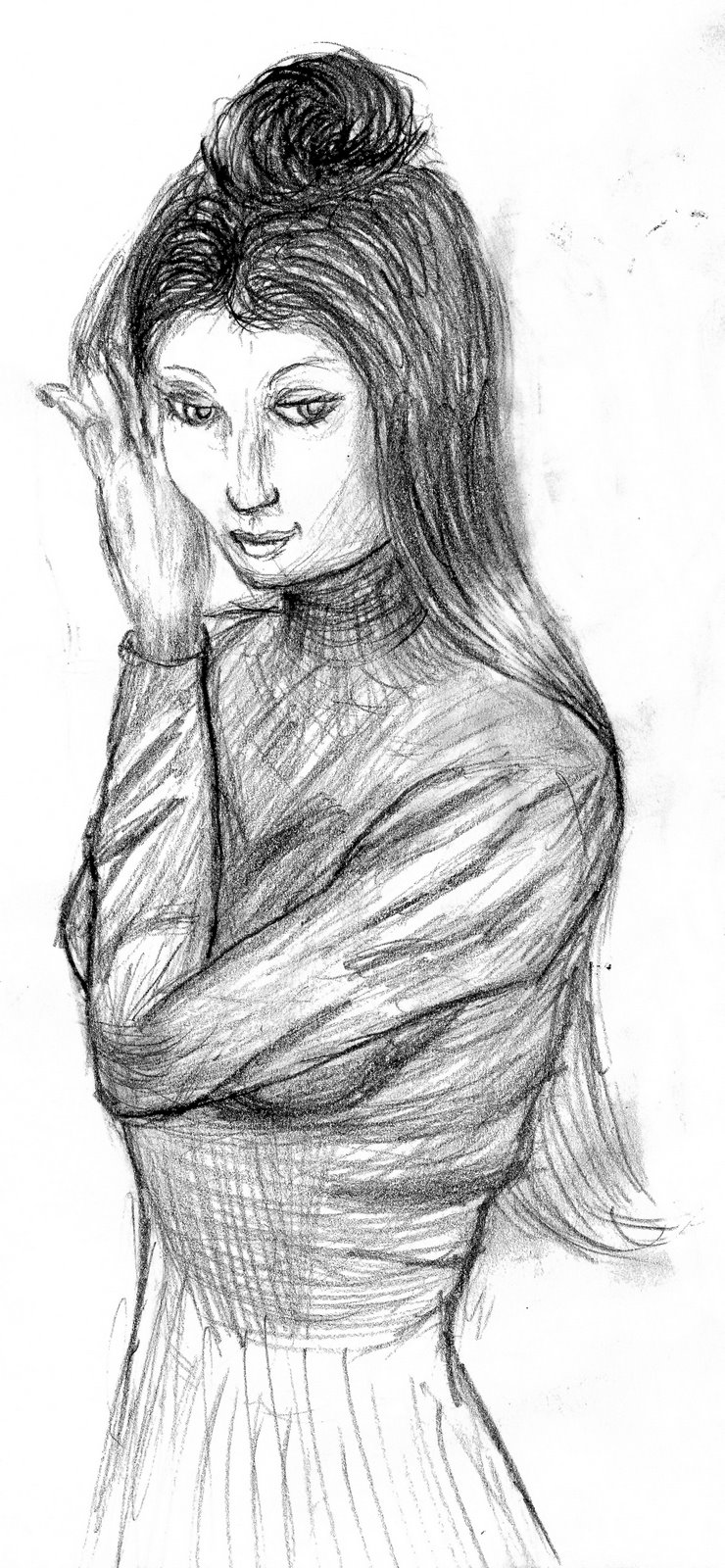 Victorian girl: Pencil