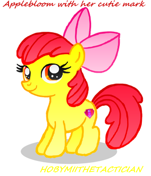 APPLEBLOOM DRAWING WITH HER CUTIE MARK