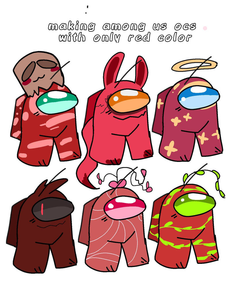 Making among us ocs with only red color by ZUKU0art on DeviantArt