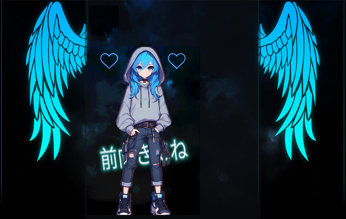 Deviantart Blue Steam Steam Artwork - Blue Neon Girl by NiikoCute on DeviantArt