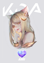 KDA - Ahri - headshot (+ Speedpaint)