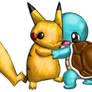 Squirtle Pikachu Hug