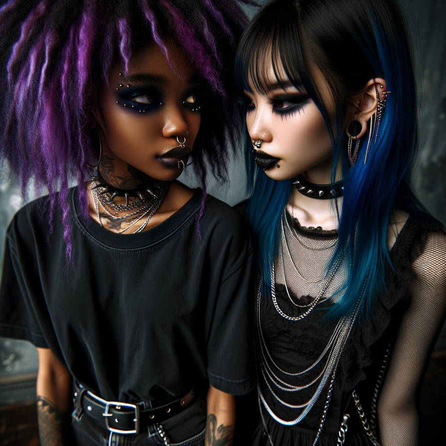 Anonymous Emo Emo girls on a date by ImaginationisArt on DeviantArt