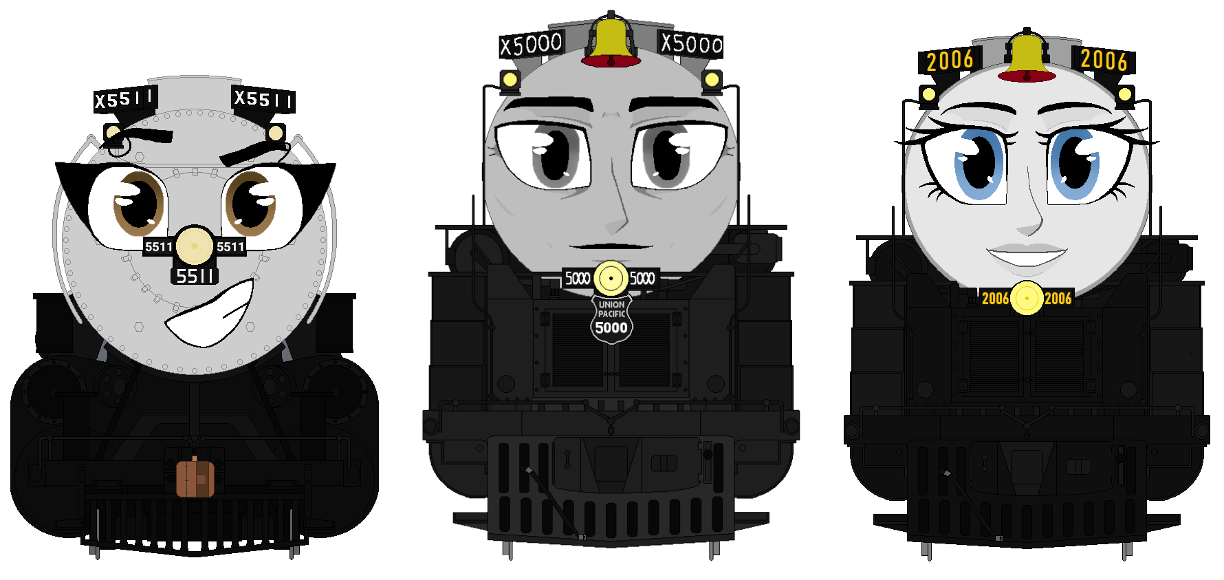 The three little train sprites by Margiezilla on DeviantArt