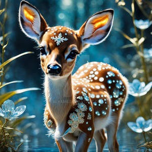 Fawn and Crystal Flowers