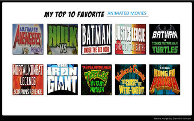 My Own Top 10 Favorite Animated Movies