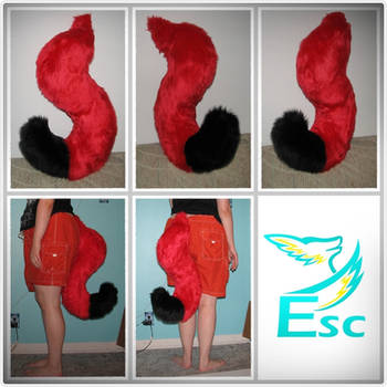 Fursuit Tail: Red and Black Wolf/Husky by Eternalskyy