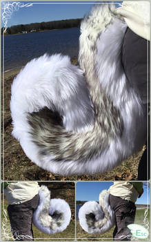 Gray Curled Husky Fursuit Tail - Large