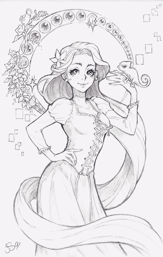 Rapunzel Sketch Commission by Channel-Square