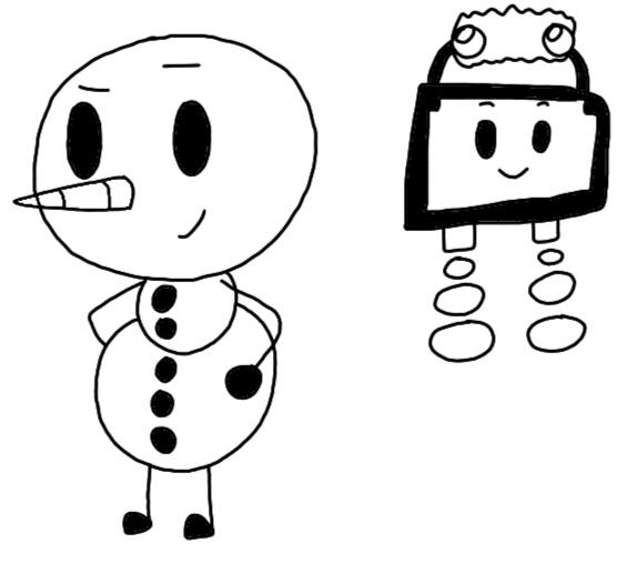 Snowman and TV Guy Coloring Page by YoutubeGuytheArter on ...