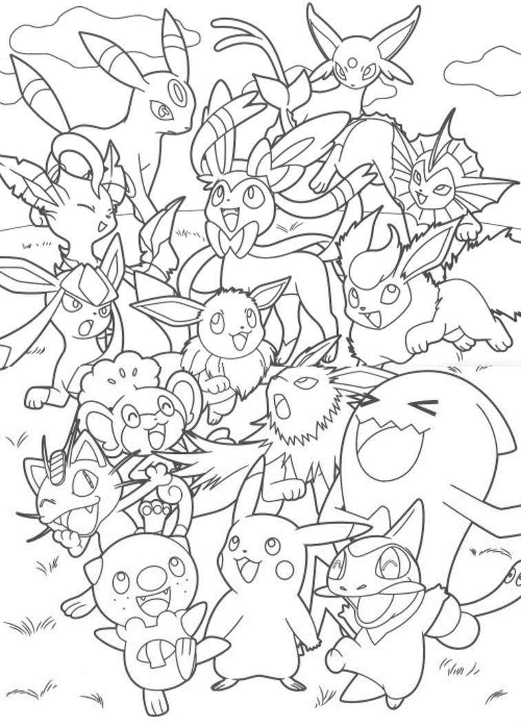 Pokemon Eeveelutions Coloring Page by YoutubeGuytheArter on DeviantArt