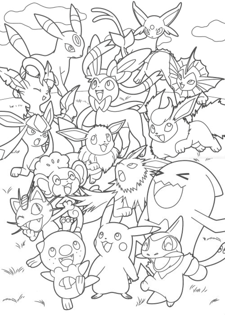 Eevee Evolutions Coloring Pages Pokemon coloring pages, Pokemon coloring sheets, Pokemon coloring