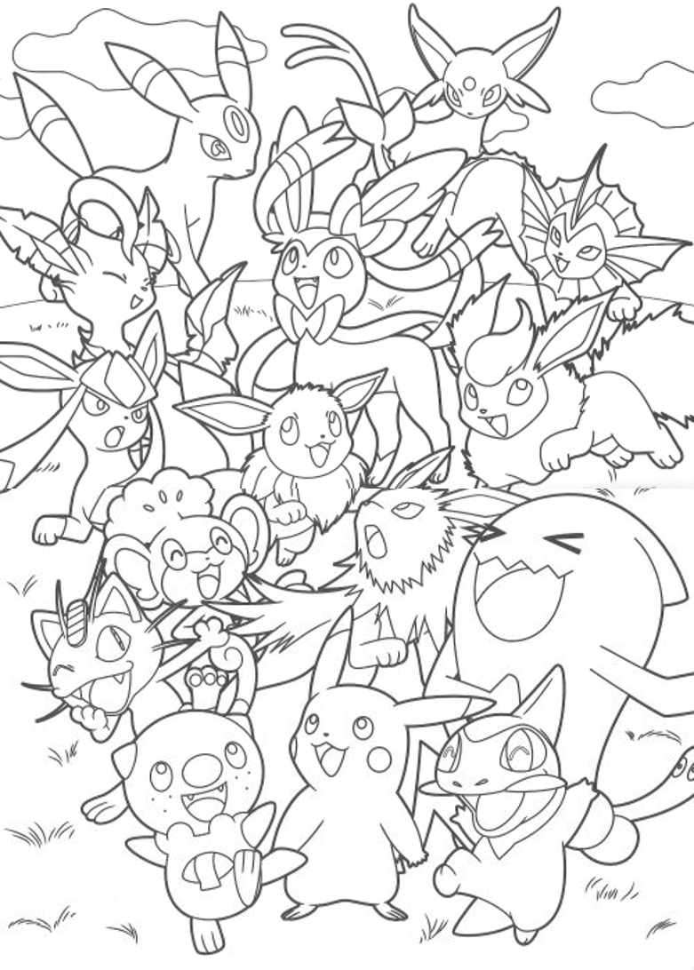 Eevee Evolutions Coloring Pages  Pokemon coloring pages, Pokemon coloring  sheets, Pokemon coloring