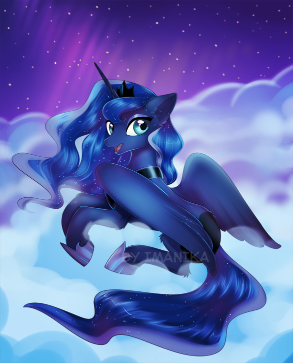 Luna in the night sky