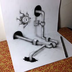 Nagai Hideyuki inspired 3D anamorphic art