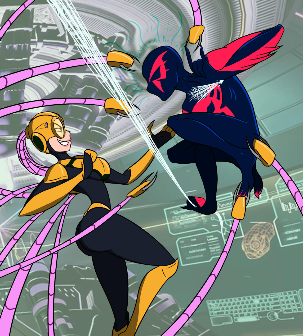 Spidey Vs Doc Ock 2099 By KeenobiShinobi On DeviantArt spidey-vs-doc-ock-2099-by-keenobishinobi-on-deviantart