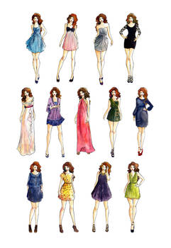 Dress styles fashion illustration