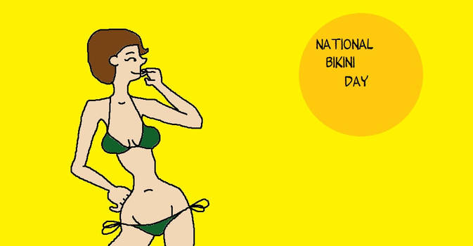 Vector illustration for national bikini day. underwear women cartoon