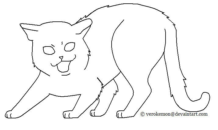 Angry Cat Lineart by veropokemon on DeviantArt
