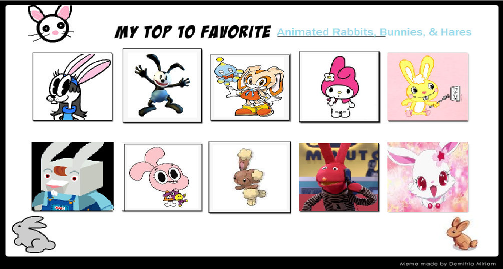 My Top 10 Favorite Rabbits and bunnies by suckaysuAmigos200 on DeviantArt