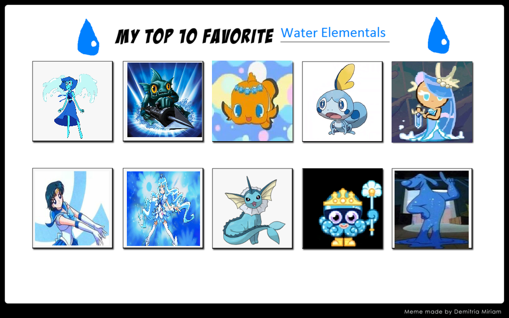 My Top 10 Favorite Water Elementals by suckaysuAmigos200 on DeviantArt