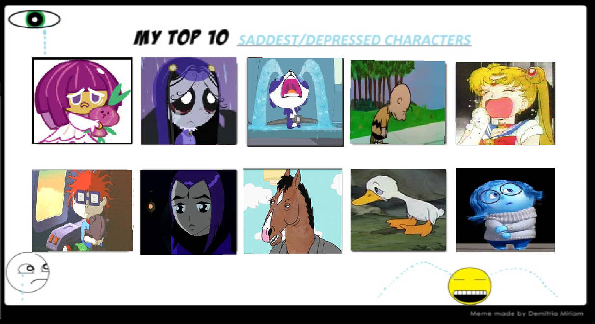My Top 10 Favorite Saddest-Depressed Characters by suckaysuAmigos200 on ...