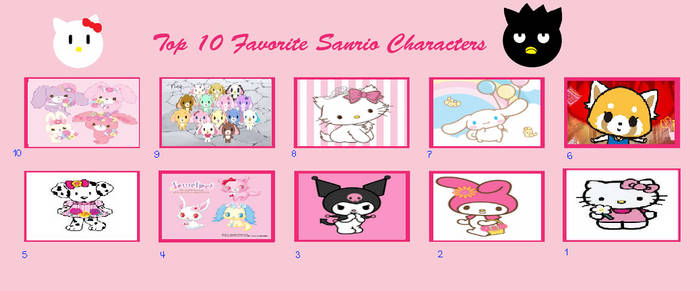 My top 10 favorite Sanrio Characters