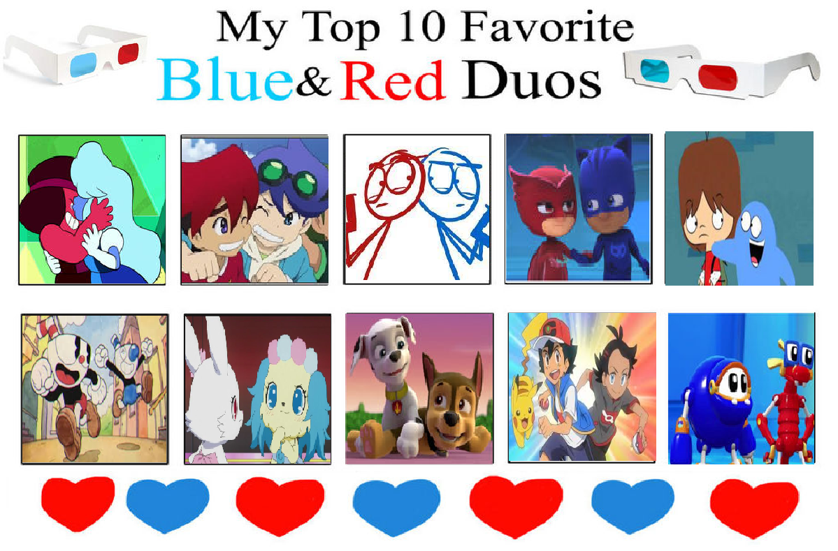 my Top 10 Favorite Blue and Red Duos by suckaysuAmigos200 on DeviantArt