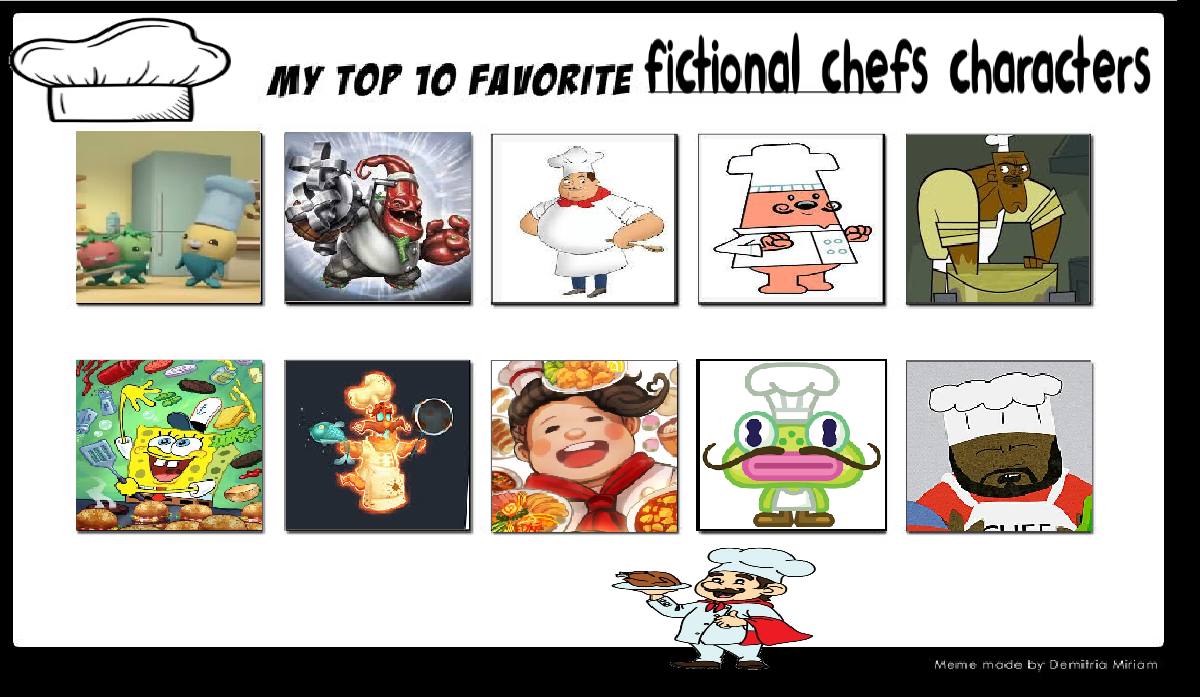 My Top 10 favorite chefs characters by suckaysuAmigos200 on DeviantArt